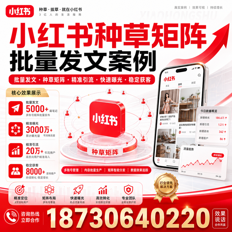 遵义小红书种草矩阵批量发文案例